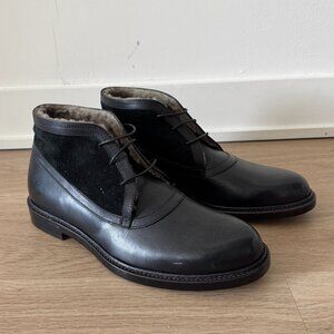 NEW Bruno Magli - Shearling lined boots with velvet panel - Black 9